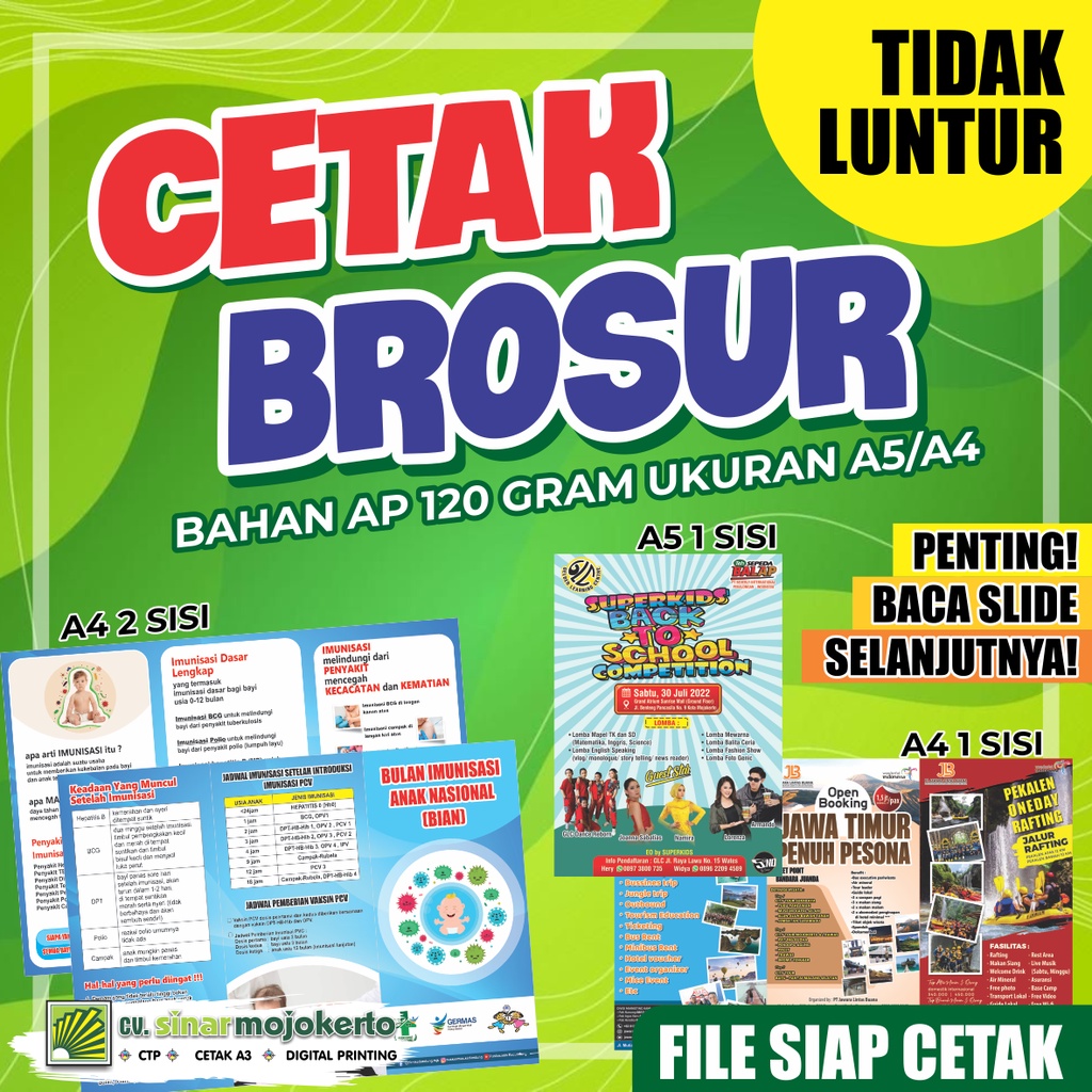 

Cetak Brosur Leaflet Ukuran A5 / A4 (Minimal order 100 lembar) 1sisi / 2sisi || Hot Item
