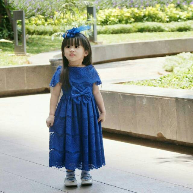 Ethnickidswear Arsy Sabrina Dress Brukat Baju Pesta Anak Party Dress Anak Dress Couple Mom and Kid