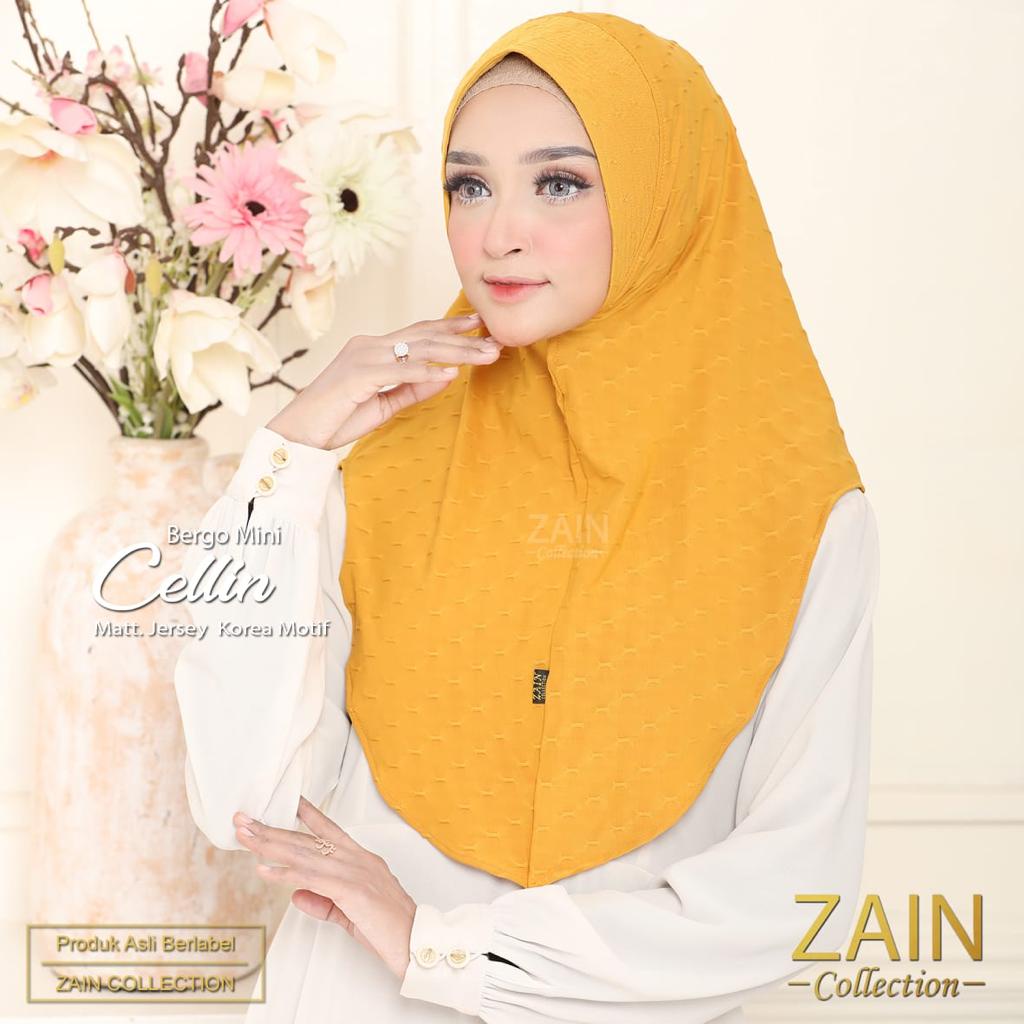 Jilbab Instan Bergo Cellin Jersey Ori Zain Collection-MUSTARD