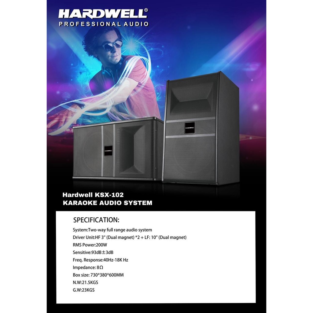 Speaker Pasif Hardwell KSX 102 Speaker Hardwell KSX102 10 inch Original