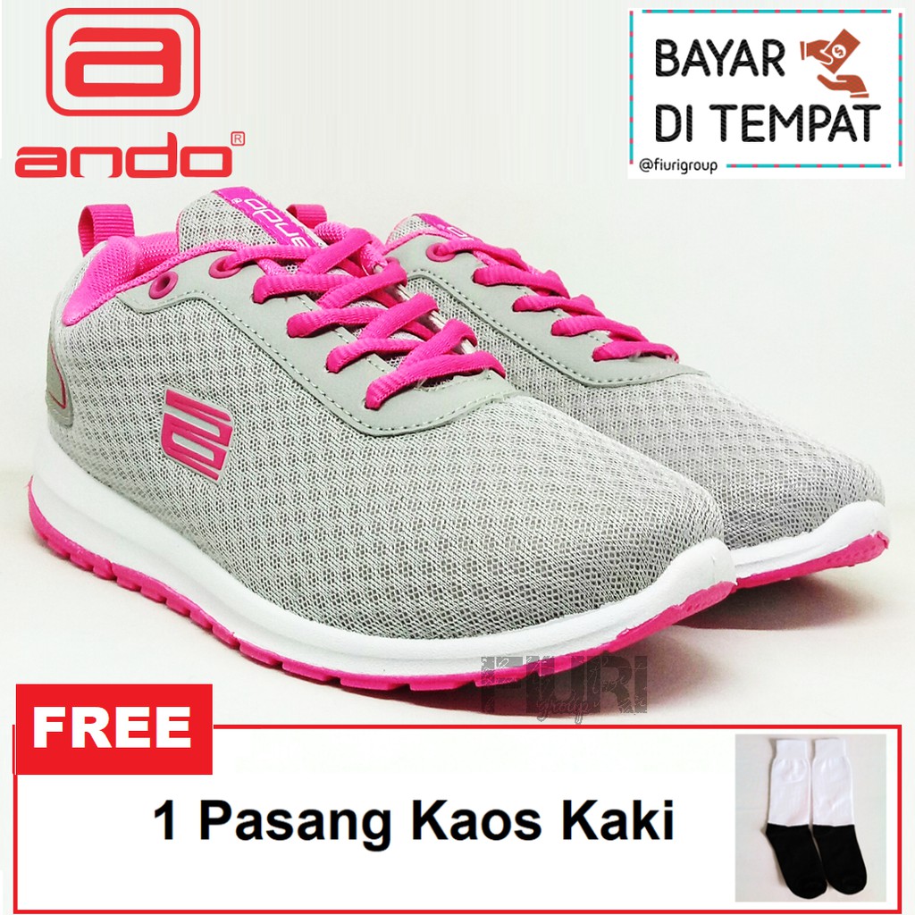 FIURI - ANDO ORIGINAL - ZORA 37-40 ABU-ABU PINK - SEPATU SNEAKERS SPORT KANVAS SOL KARET ANAK PEREMPUAN - SEPATU KETS FASHION TRENDY WANITA DEWASA - SEPATU OLAHRAGA LARI FITNES SENAM KERJA KULIAH BERTALI CEWEK MURAH PROMO DISKON BONUS KAOS KAKI