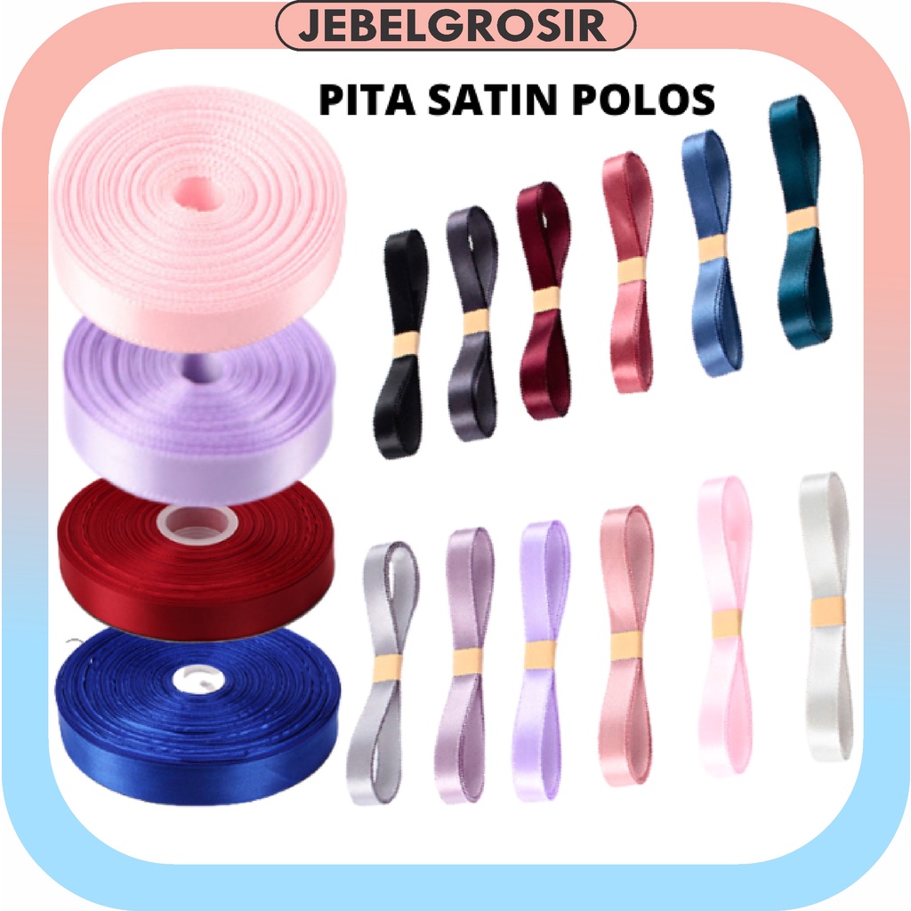 Pita Satin Import Kecil Ecer Per Meter  Pita kado gift bouquet bunga dekorasi KB22