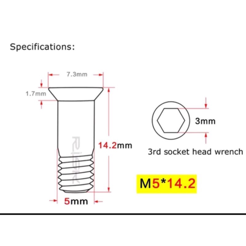 Risk Baut Titanium Pulley RD Sepeda Bolt RD pulley Jockey Titanium