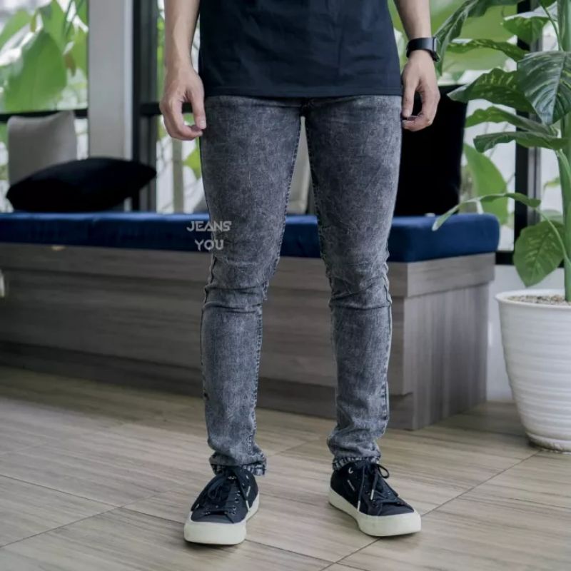 0CELANA JEANS PRIA Celana Jeans Pria Snow Wash Original celana panjang pria