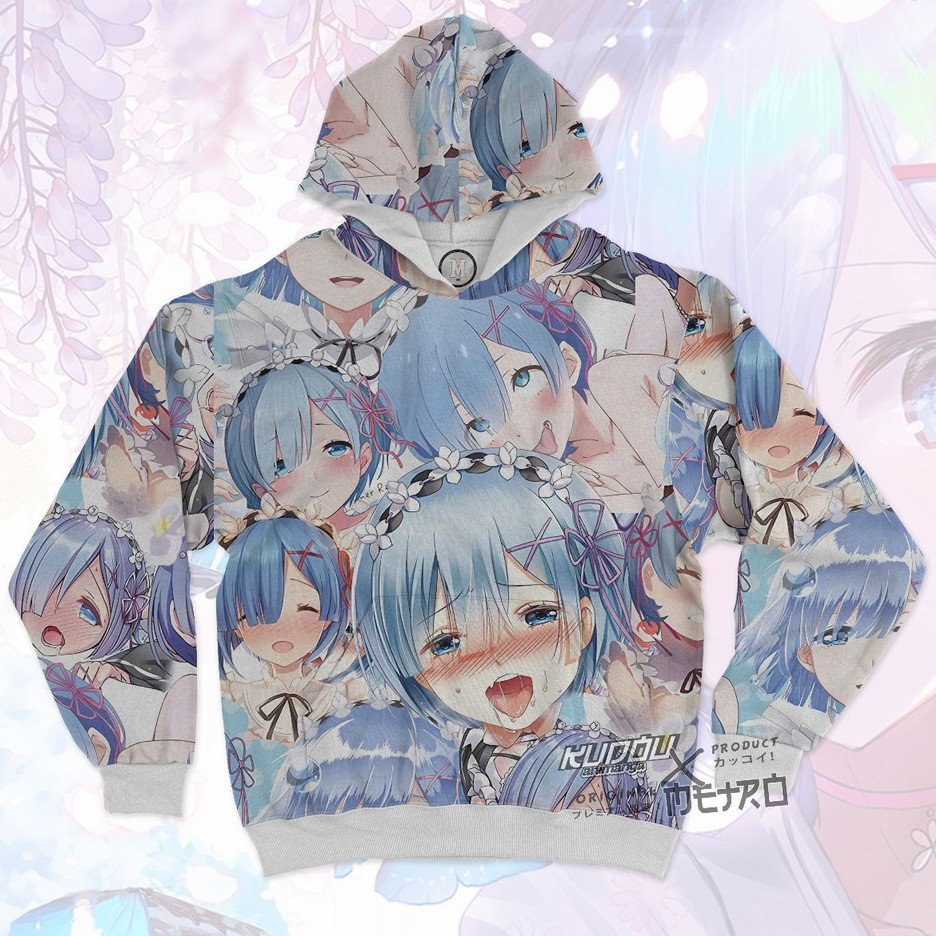 Hoodie Ahegao Rem Anime Manga Re Zero Adidaspoly Premium