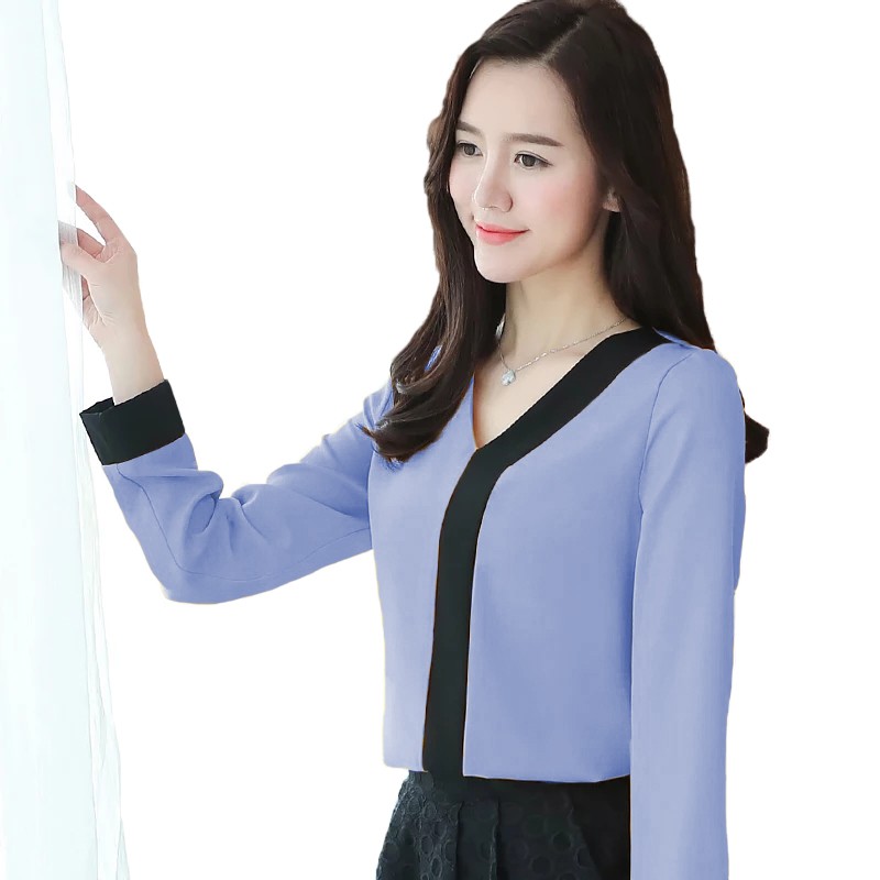 Blouse Tangan Panjang Wanita Gaya Korea Model Terbaru - XSHOP Titin