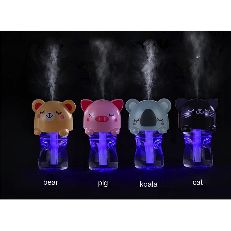 USB Mini Portable LED Cartoon Bottle Caps Humidifier 280ml