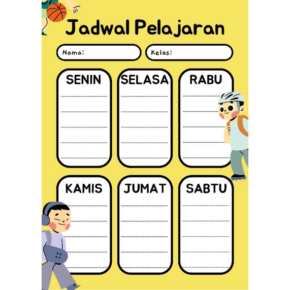 

stiker jadwal pelajaran A6