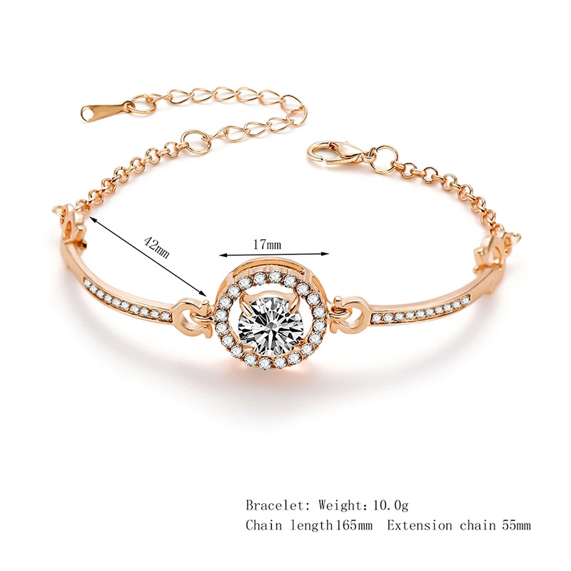 Korea Gelang Perempuan Kristal Fashion Zircon Gold Bangle Aksesoris Untuk Wanita Hadiah-7