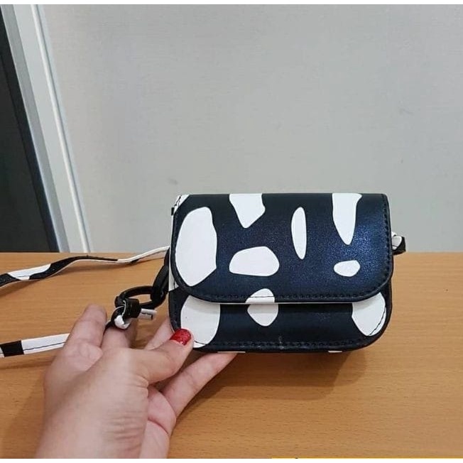 Zalfa Sling bag Mini Vintage / Tas selempang Rantai print sapi tebaru