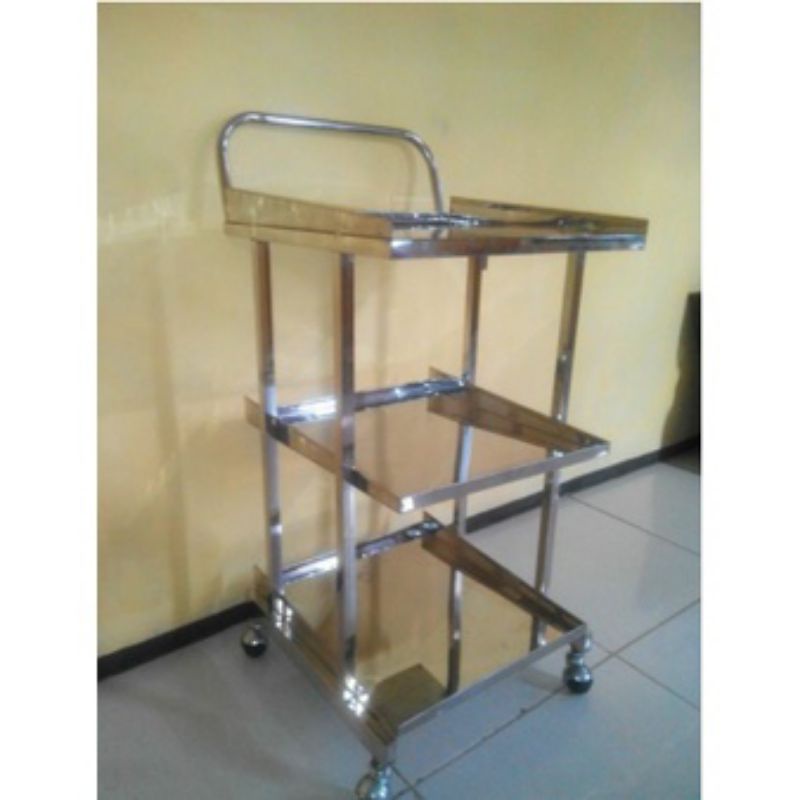 trolley ekg pasien  - troli ekg medis stainless