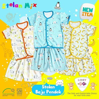  Baju  Bayi  Libby  Setelan Baju  Lengan  Pendek  Celana Pendek  