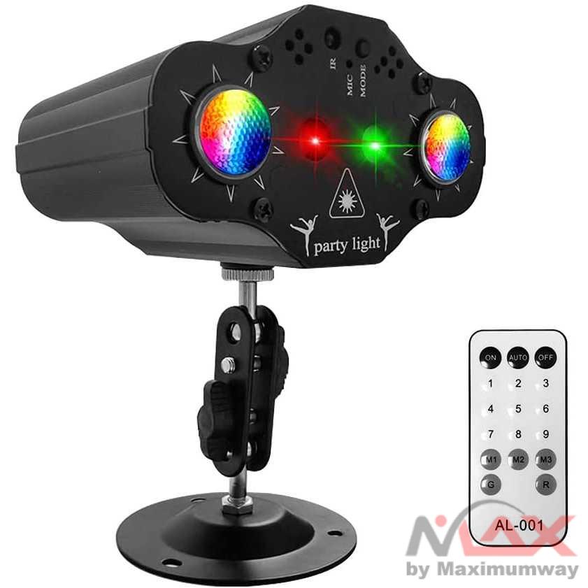 YUNFA Proyektor Laser Panggung Mode Stardust super bright lampu sorot konder DJ LED Lampu Disco DJ Party Lights pesta Stage Party Disco Lights Laser Projection Lights Voice Control Red Blue Green Strobe Lights DJ Club Home Party Decorative Lights