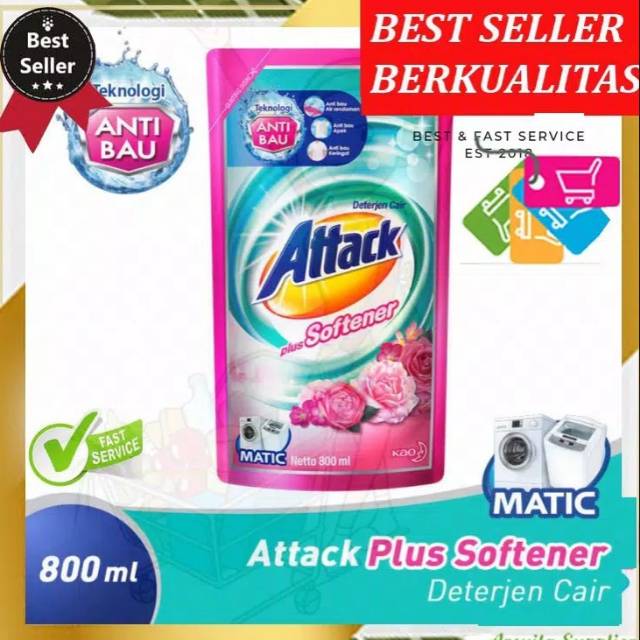 Sabun Cuci Mesin Matic Attack Plus Softener Detergen Cair Matic