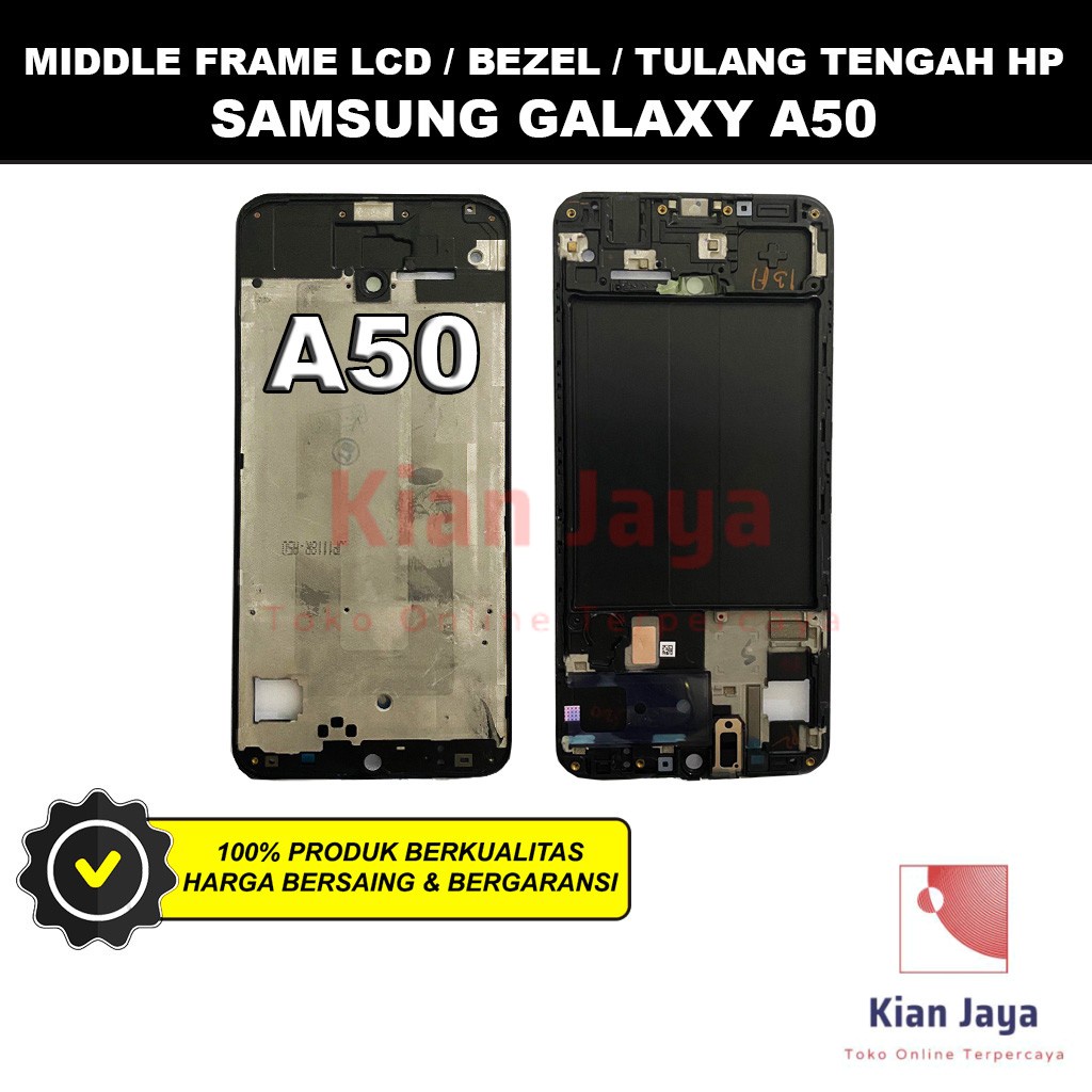 Middle Frame LCD Handphone Samsung Galaxy A50 Tulang Casing Tatakan Bezel Bazel Hp