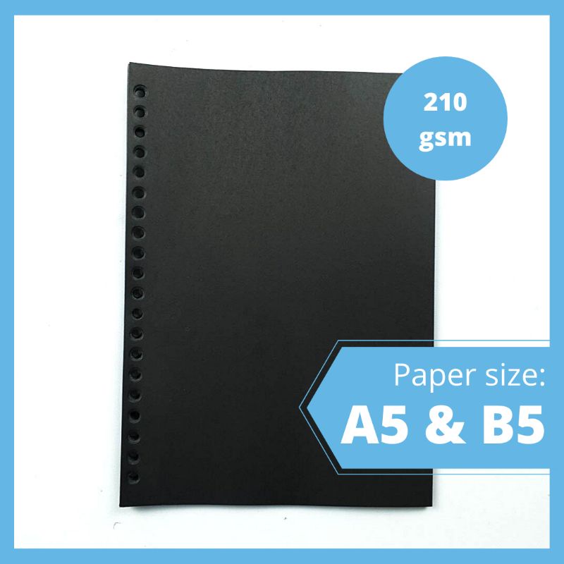 

Loose Leaf Hitam Black Paper ukuran A5 dan B5 210 gsm