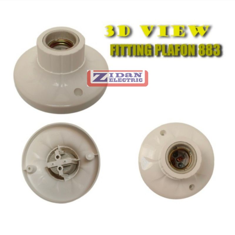 Fitting Plafon Segi Kotak Bulat / Fitting Lampu Plafon Segi Kotak Bulat Keramik E27 Body Besar Jiamei