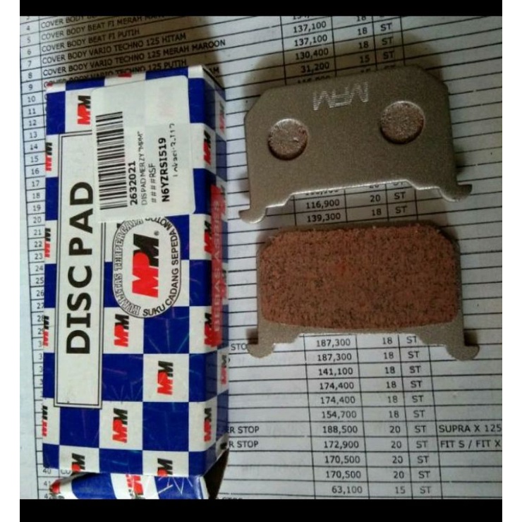 Dis pad kampas rem depan binter merzy