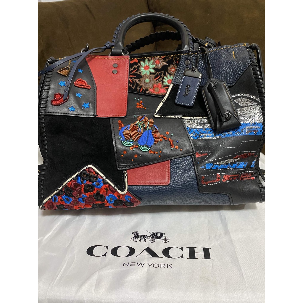 ##SOLD## Coach Rogue Patchwork Red Multi #authentic #preloved #rare