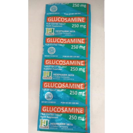 Glucosamine 250 mg HJ HARGA STRIP isi 10 glucosamin 250