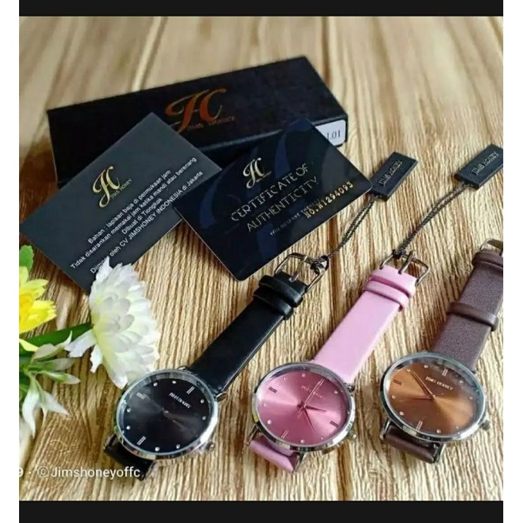 JIMS HONEY 8123  READY COKLAT PINK HITAM JAM TANGAN IMPORT FREE BOX DAN BATREI CADANGAN JAM TANGAN W