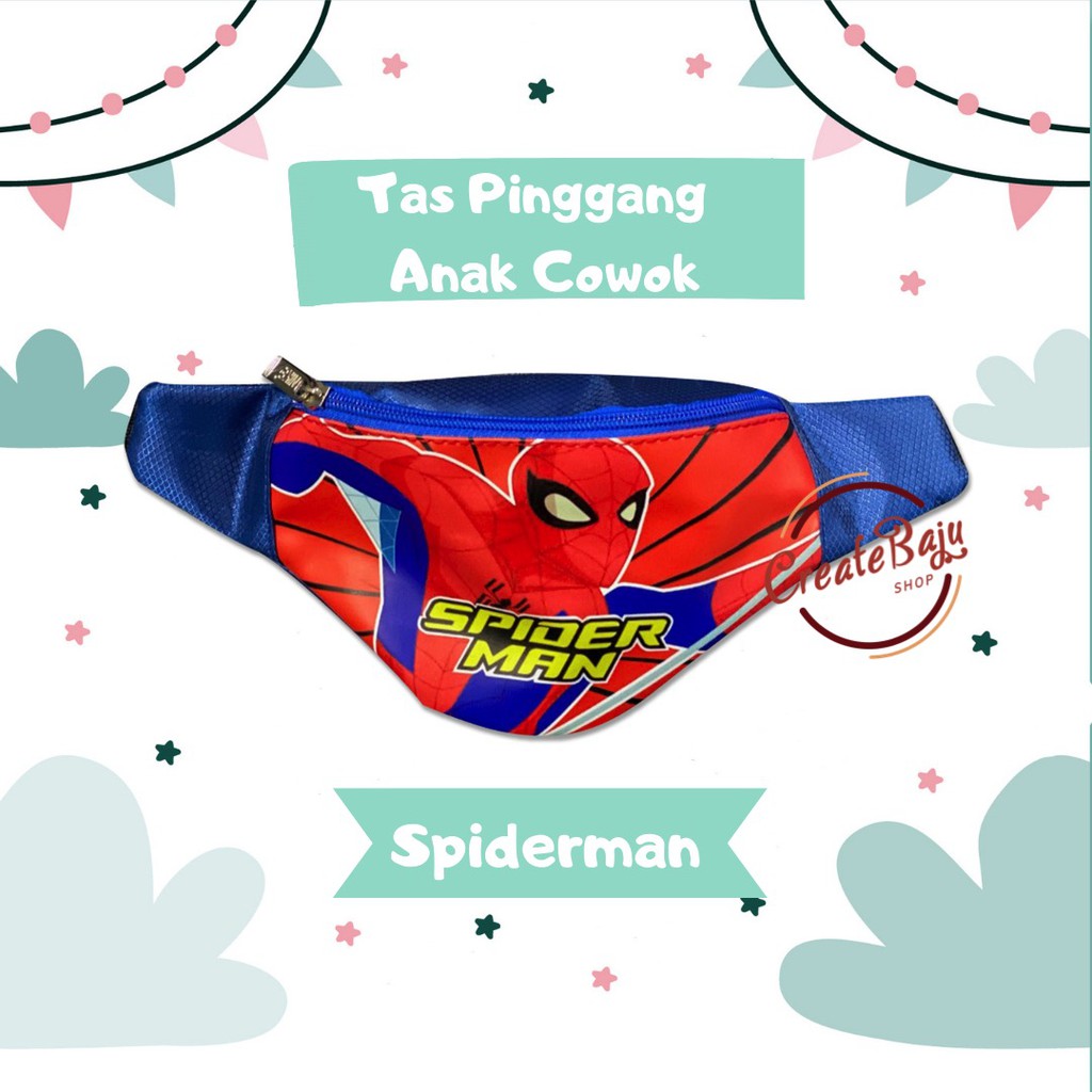 TAS PINGGANG ANAK MURAH SPIDERMAN WAIST BAG ANAK TERMURAH SUPERHERO