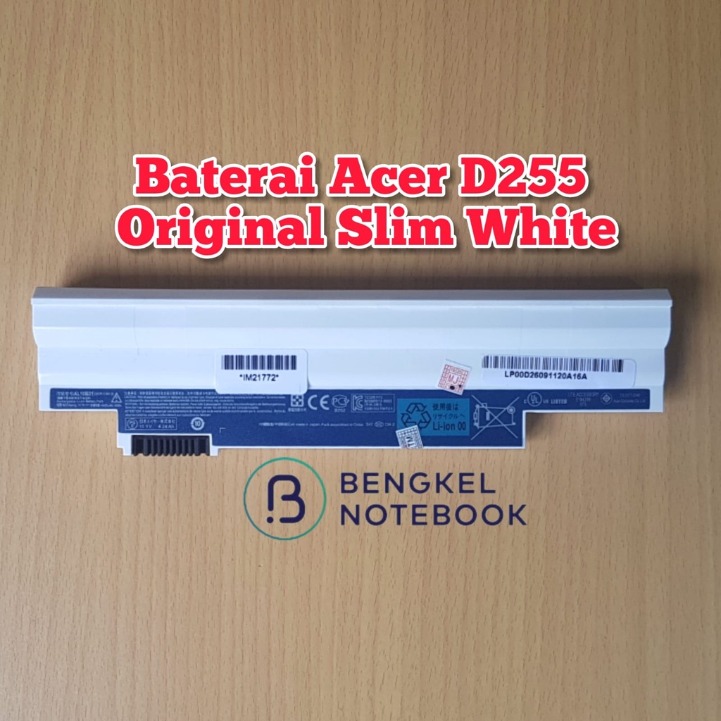 Baterai Laptop Acer Happy AL10A31 AL10B31 AL10G31 AO522 AO722 D257 D270 D255 D255E D260 D255 D255E D260 D260E Original White Series