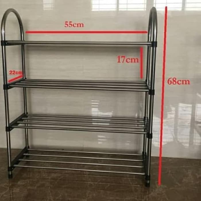 Rak Sepatu 4 susun Stainless Steel