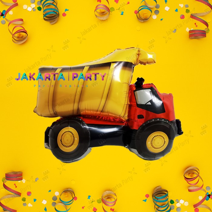 Balon Foil Dump Truck / Balon Karakter Truk Sampah / Balon kendaraan