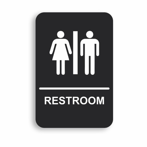 

Sign in Label Restroom Acrylik STIKER CUTING &Timbul - dasar hitam 3D Timbul Keren
