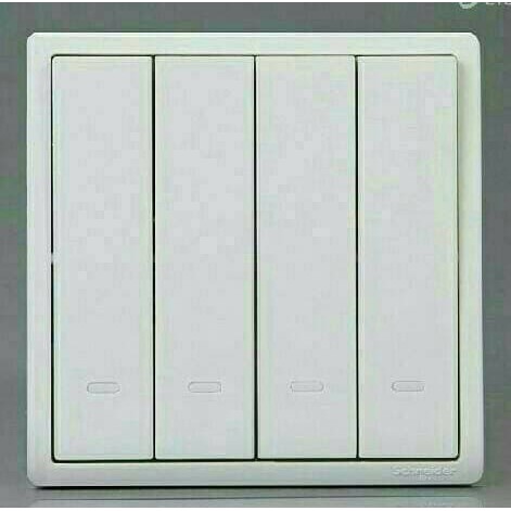 Perlengkapan Listrik - Saklar Broco - Saklar Pieno E8234L1F_We Saklar 4 Gang 1 Arah Schneider Produk