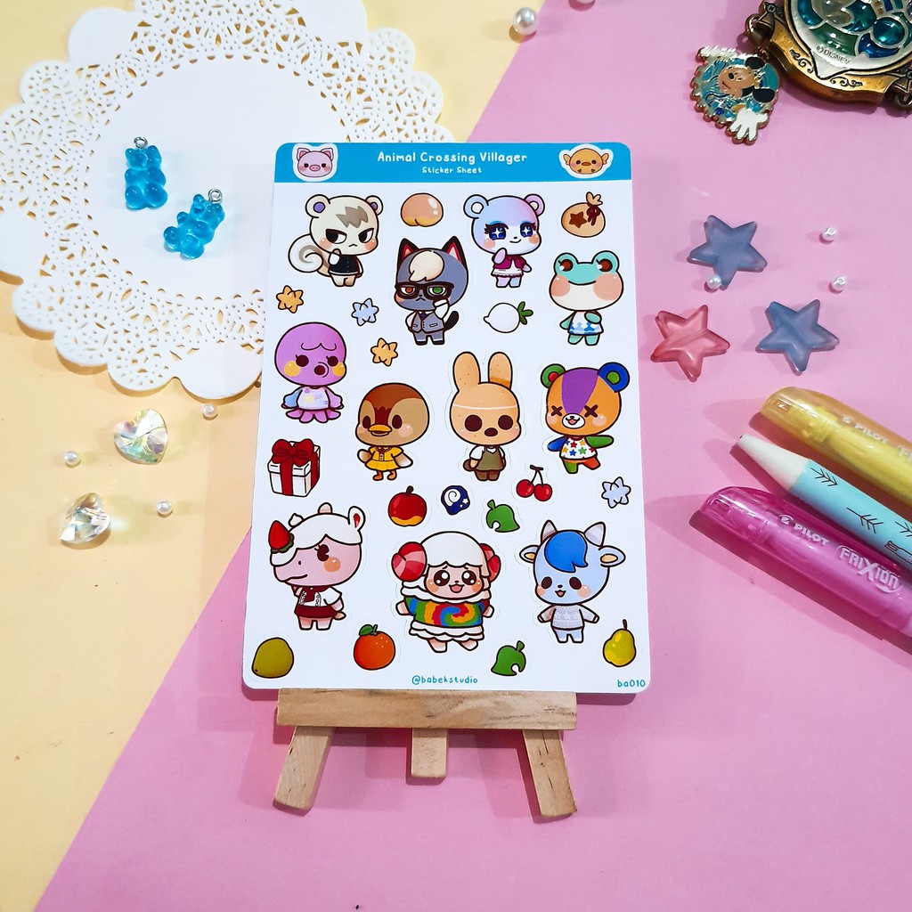 

Animal Crossing Villager ♡ ba010 ♡ Babek Studio Planner Deco Sticker Sheet