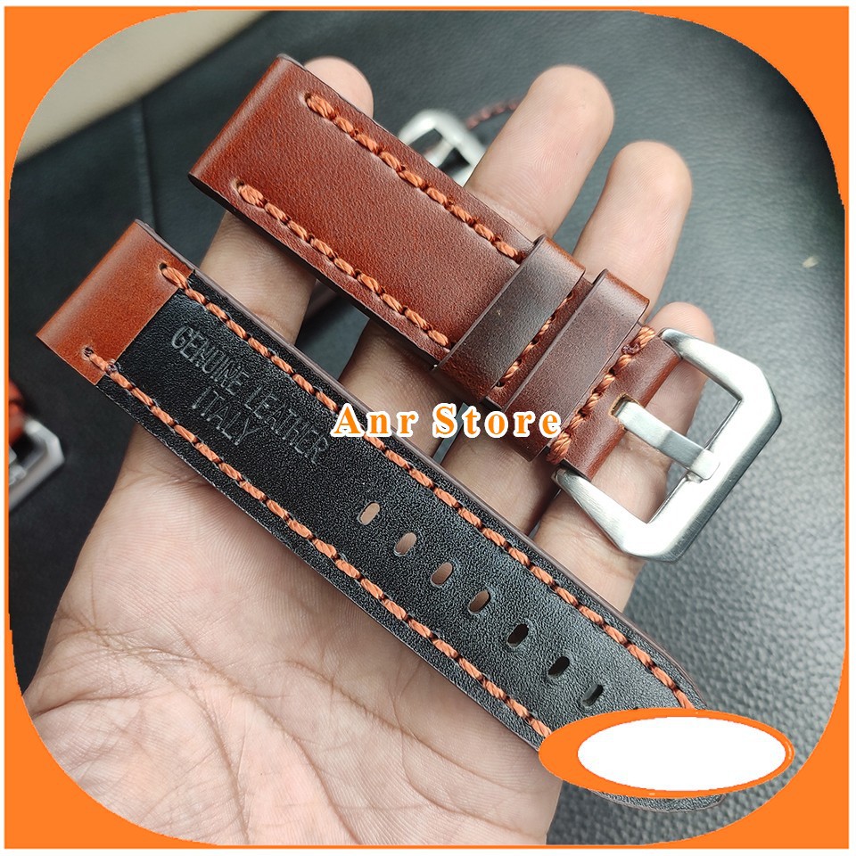 Tali Jam Tangan Kulit Genuine Leather 22 mm 24 mm Kulit Strong