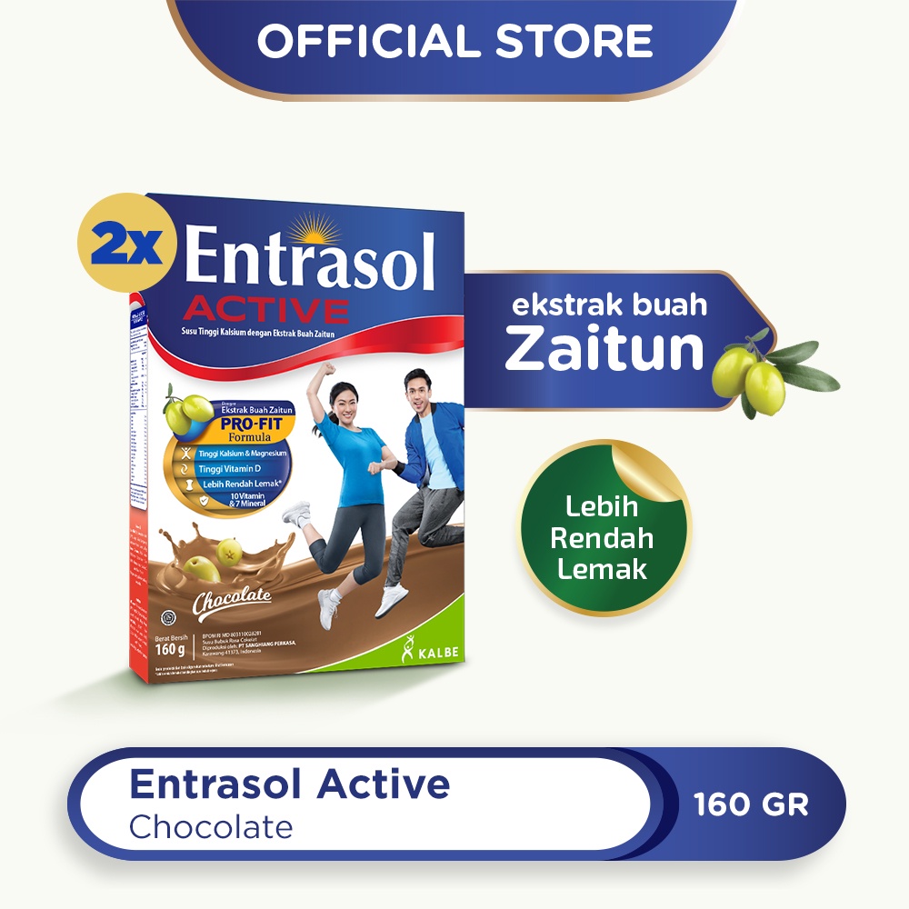 Entrasol Twinpack Active Chocolate 160g