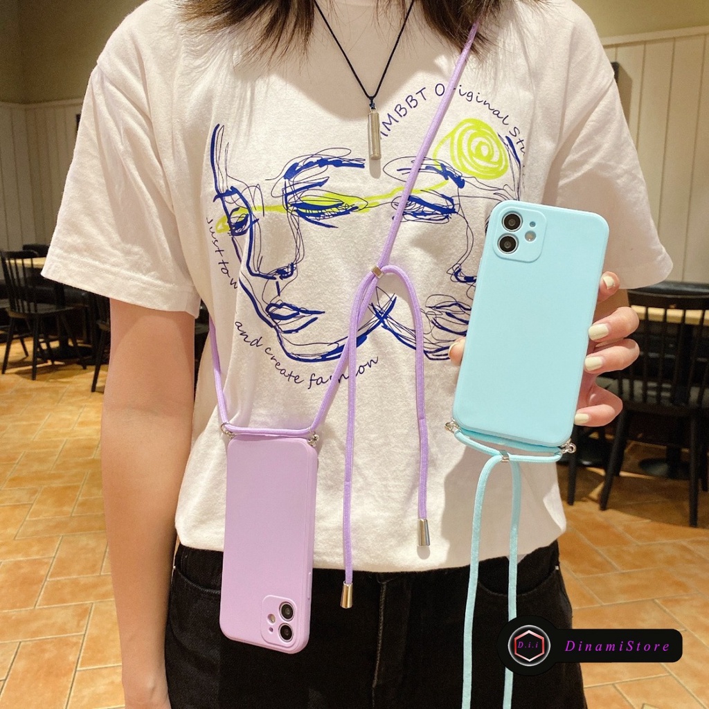 SOFTCASE SLINGCASE TALI LANYARD MACARON PELINDUNG KAMERA XIAOMI REDMI 3 4A 4X 5A 5+ 10 6X 6 6A 7 8 8