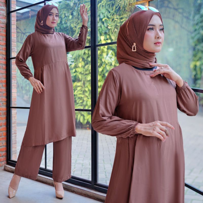 STELAN WANITA - setelan wanita - fashion muslim- baju wanita - tunik - atasan wanita - SOKA SET