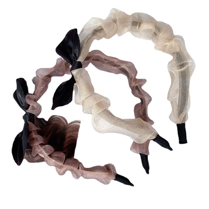 Bando Korea Fashion Import/Jepit Rambut Headband Organza Wewangian Kecil/Bandana Bahan Kain Scrunchie Satin Korea Serut/ Headband Polos Untuk Wanita