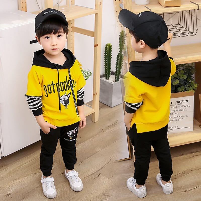 Plazababyku PASSWORD COOKIE HOODIE Setelan Sweater 1 - 7 Tahun Baju Anak BerKualitas