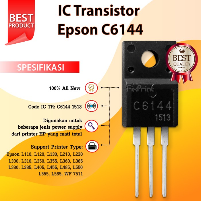 IC TR C6144, Transistor C6144, Board Epson  L120 Mati Total Murah