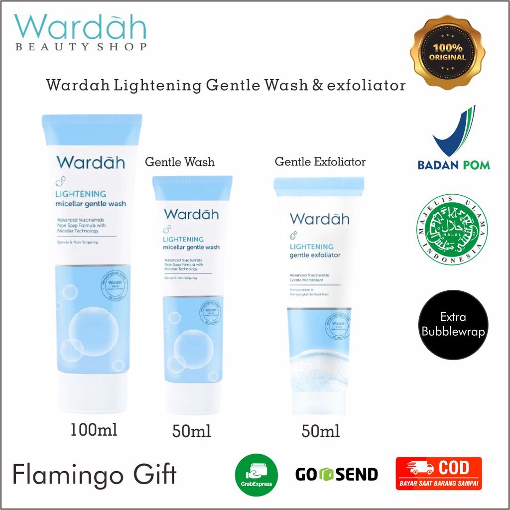 Wardah Lightening Micellar Gentle Wash &amp; Gentle Exfoliator