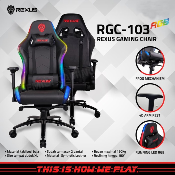 Kursi Gaming Rexus RGC 103 V2 RGB LED Gaming Chair