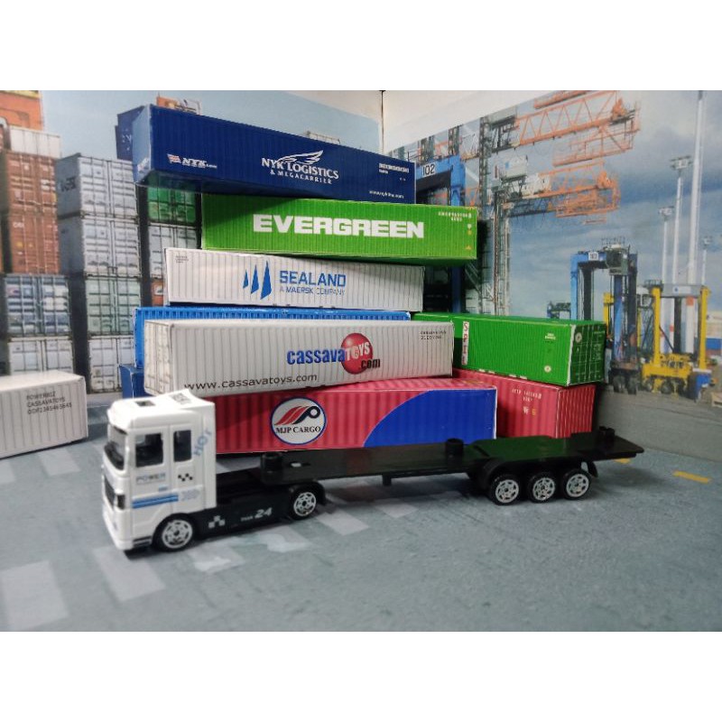 Diecast truck Miniatur Container - Pappercraft Diecast truk NYK Evergreen Maersk dll
