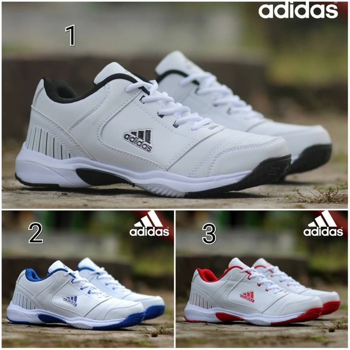 Ori Impor Sepatu Adidas Tenis Badminton Running dan Volly - Hitam 44 Tipe 132