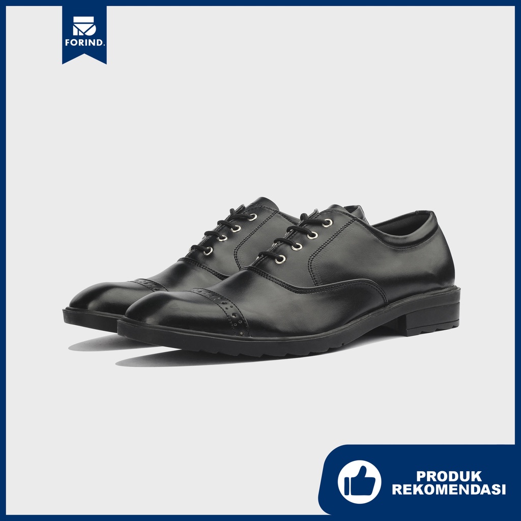 Fenrir Black | Sepatu Oxford Pantofel Formal Kasual Kerja Kuliah Pria/Cowok/Men Ori Lokal | FORIND x Erabor