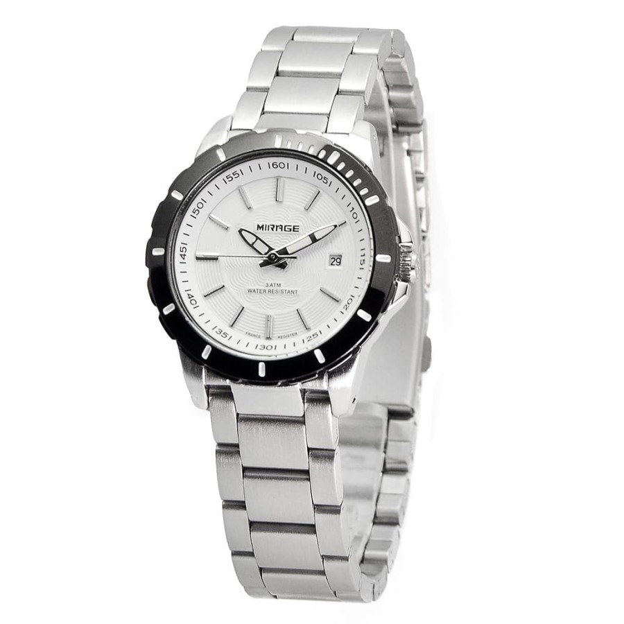 Jam Tangan Wanita Mirage Original 8549 Silver Garansi Resmi Water Resistant 3 ATM