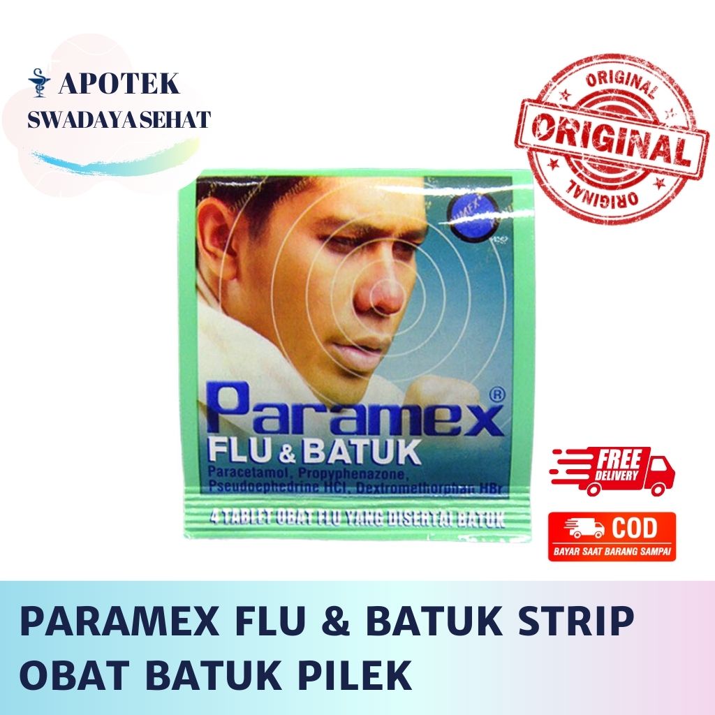 PARAMEX Flu dan Batuk Strip 4 Tablet - Obat Batuk Pilek