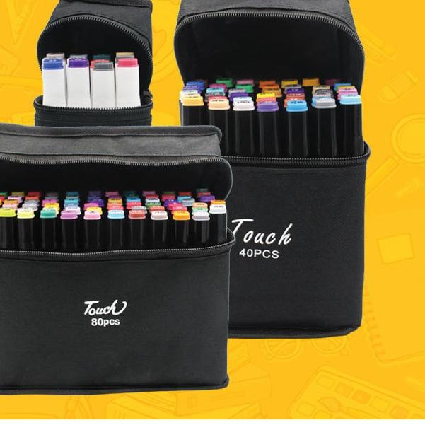 

[KODE VKDGZ] Touch Spidol Dual Side Fine Art Marker 24 / 30 / 40 / 48 / 60 / 80 / 168 / double headed marker set Multi Color