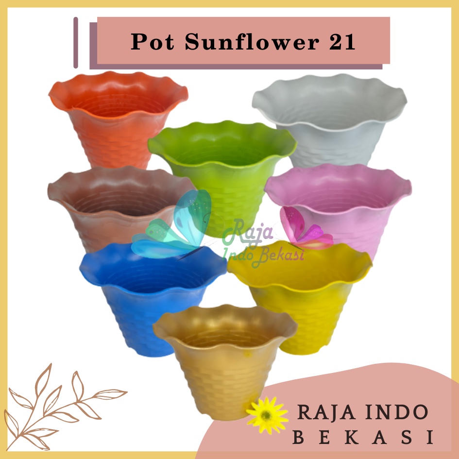 Pot Besar Sun Flower Mdn 21 Motif Bata Pot Bunga Sunflower Warna Warni Bkn Pot Tawon Pirus 21 24-Pot bunga SUN FLOWER MDN 21 Pot Warna Warni cantik murah bagus