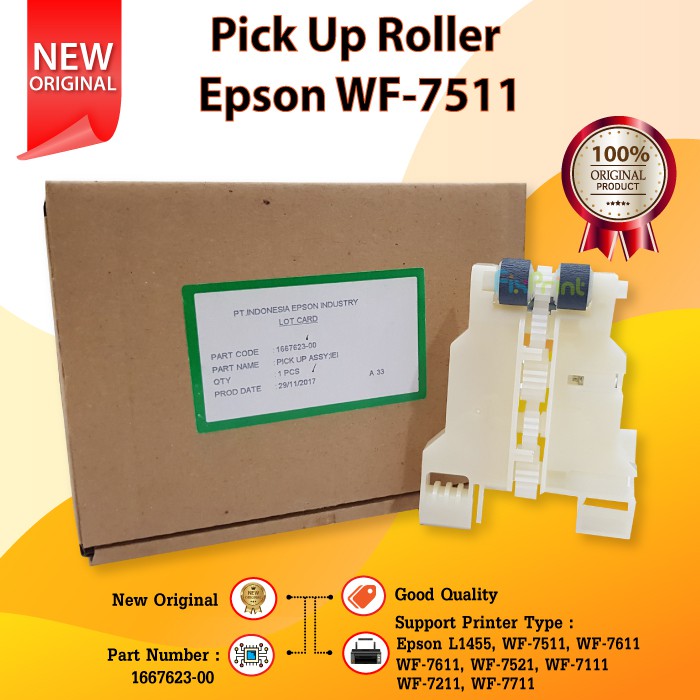 Pick Up Roller Epson L1455 WF7111 WF7211 WF7511 WF7511 WF7611 WF7521 WF7711, Part Number 1667623-00