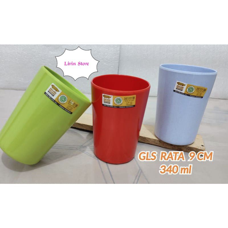 B0401 (6PCS) Gelas/Cangkir/Mug Melamin Tinggi 9cm 340ml  Golden Dragon